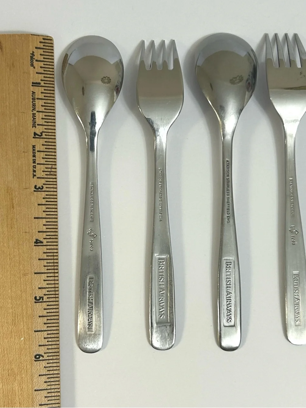 Vtg British Airways Atkinson & up Arrow Stainless Sheffield ENG Flatware Set